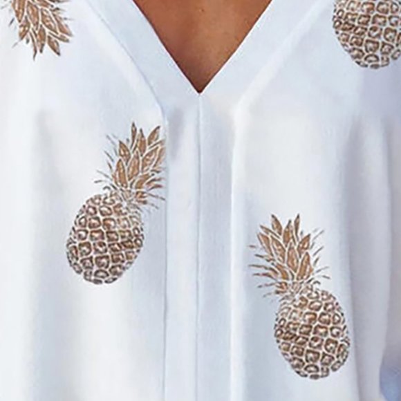 🌟Last one🌟Halter Pineapple Print Casual Top - Picture 3 of 5